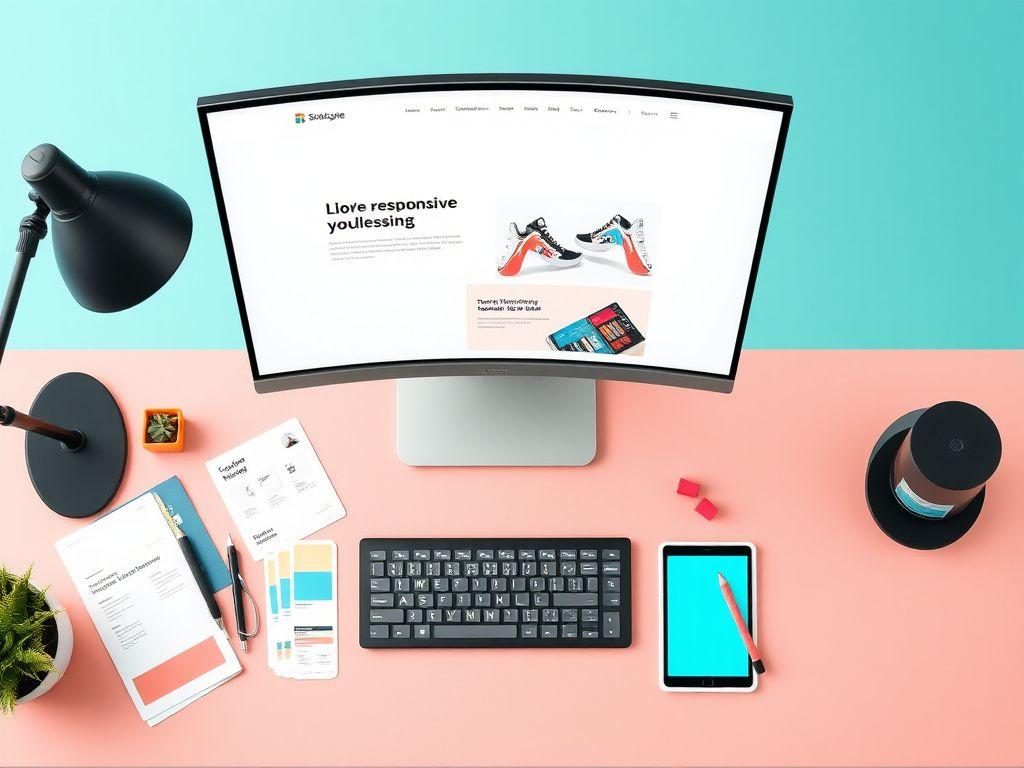 Web designer working on a responsive website layout